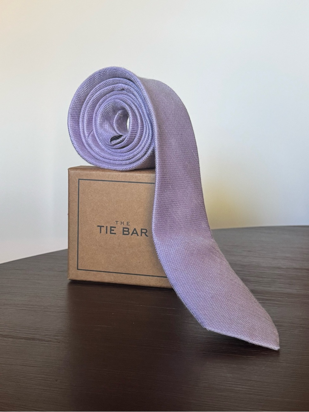 The Tie Bar Lavender Solid Linen & Silk Blend Necktie – Matte Texture